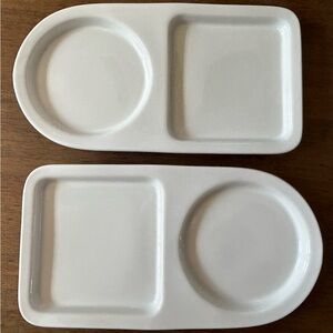 BIA Cordon Bleu Porcelain Divided Soup & Sandwich Plates - Set of 2